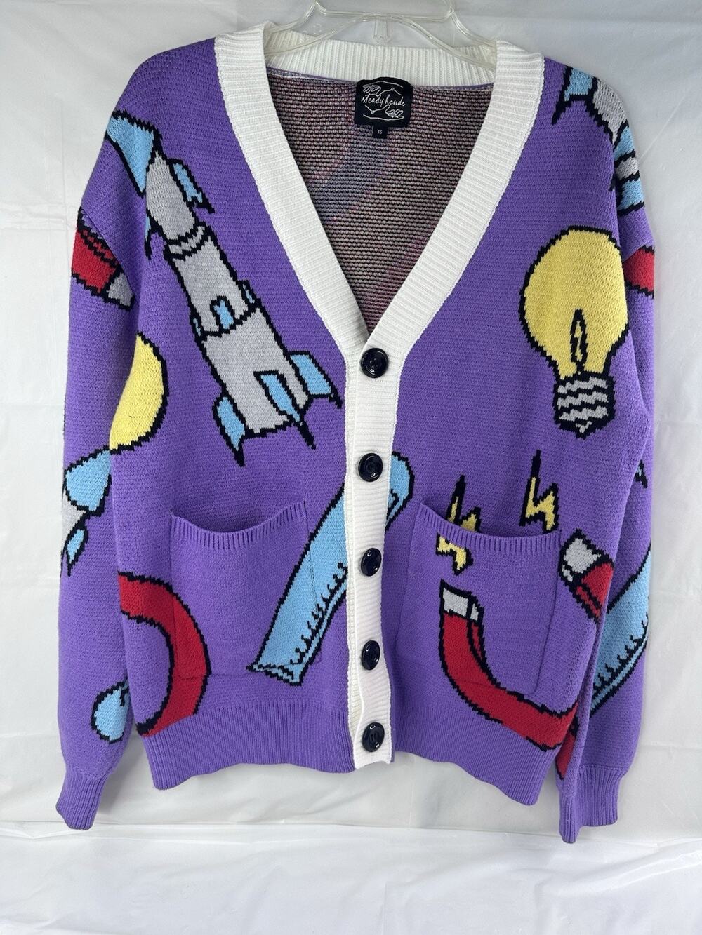 Steady Hands Cardigan Geek Chic Spacecore Indie Sleaze Teacher Ms Frizzle XS